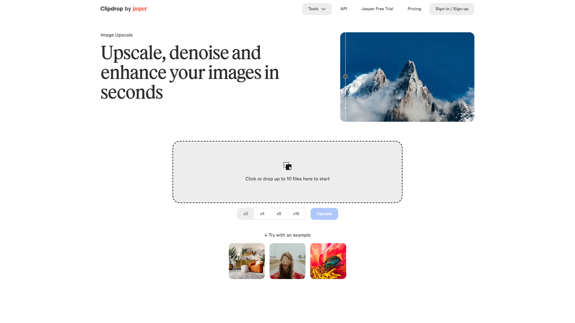 ClipDrop Image Upscaler