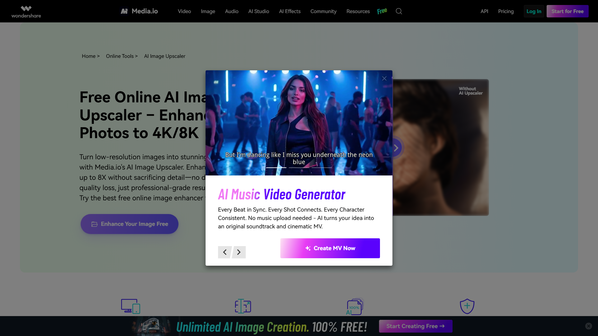 Media.io AI Image Upscaler