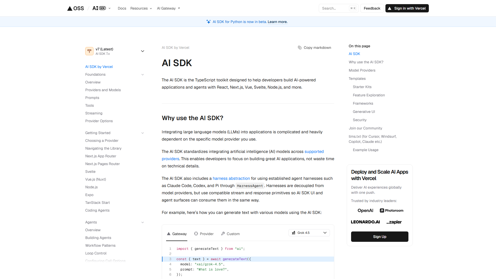 Vercel AI SDK